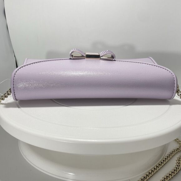 Kate Spade New York Morgan Bow Embellished Leather Envelope Crossbody Bag Purple - Picture 6 of 9